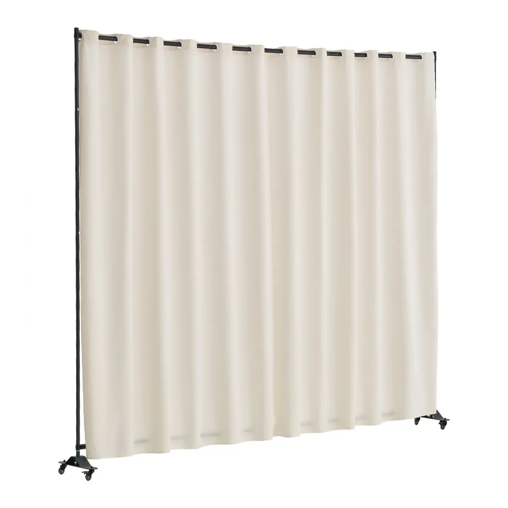 VEVOR Room Divider Partition Screen Draagbaar Oprolbaar Beige Enkel Paneel Kantoor